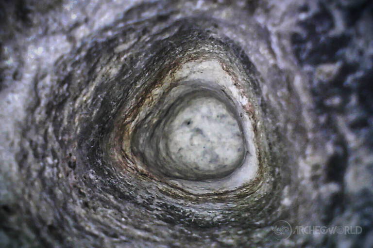 L'interno del foro mostrato dal sensore endoscopico