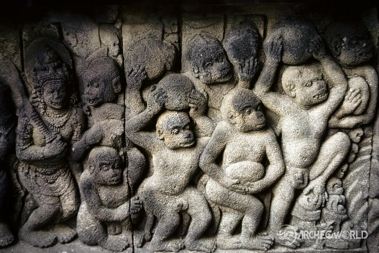 I Vanara rappresentati in altorilievo in un tempio indu
