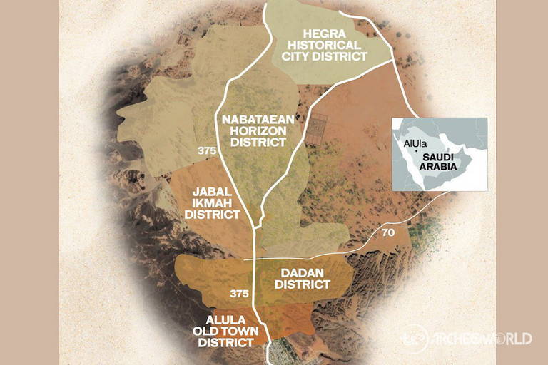 Le diverse aree del sito archeologico