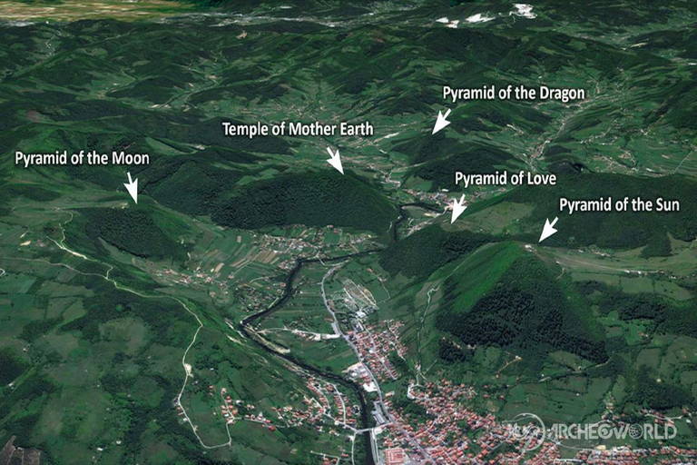 Disposizione planimetrica delle strutture nella valle di Visoko
