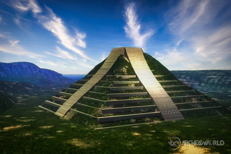 Ipotetica ricostruzione della struttura della Piramide del Sole